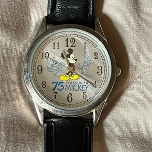 Disney 75 years with mickey watch , , needs battery , small crack on crystal